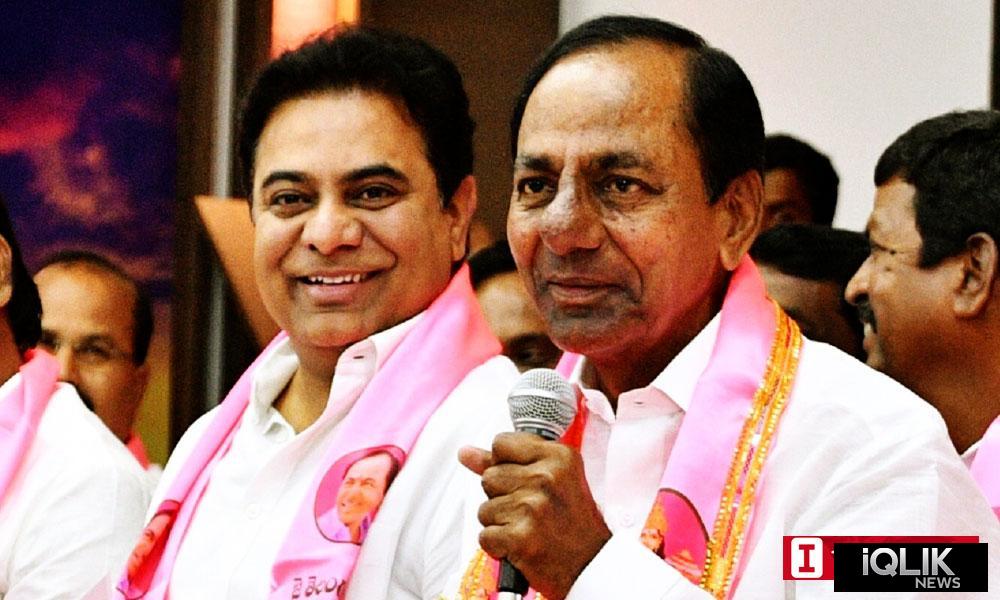 KTR with his father CM KCR